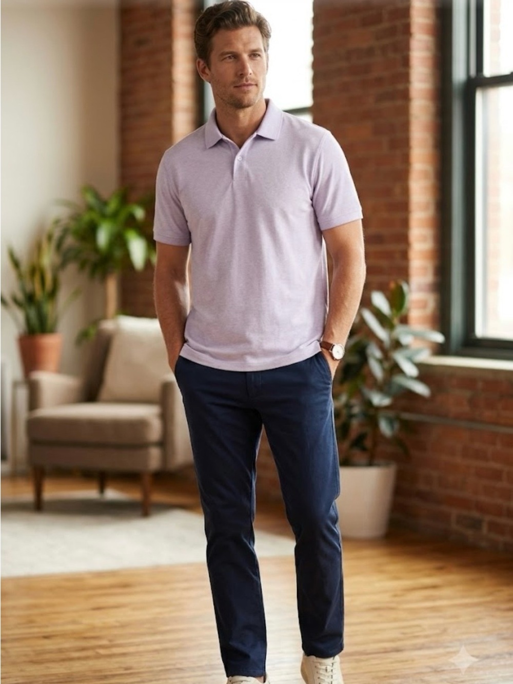 Men's Light Lavender Polo Shirt